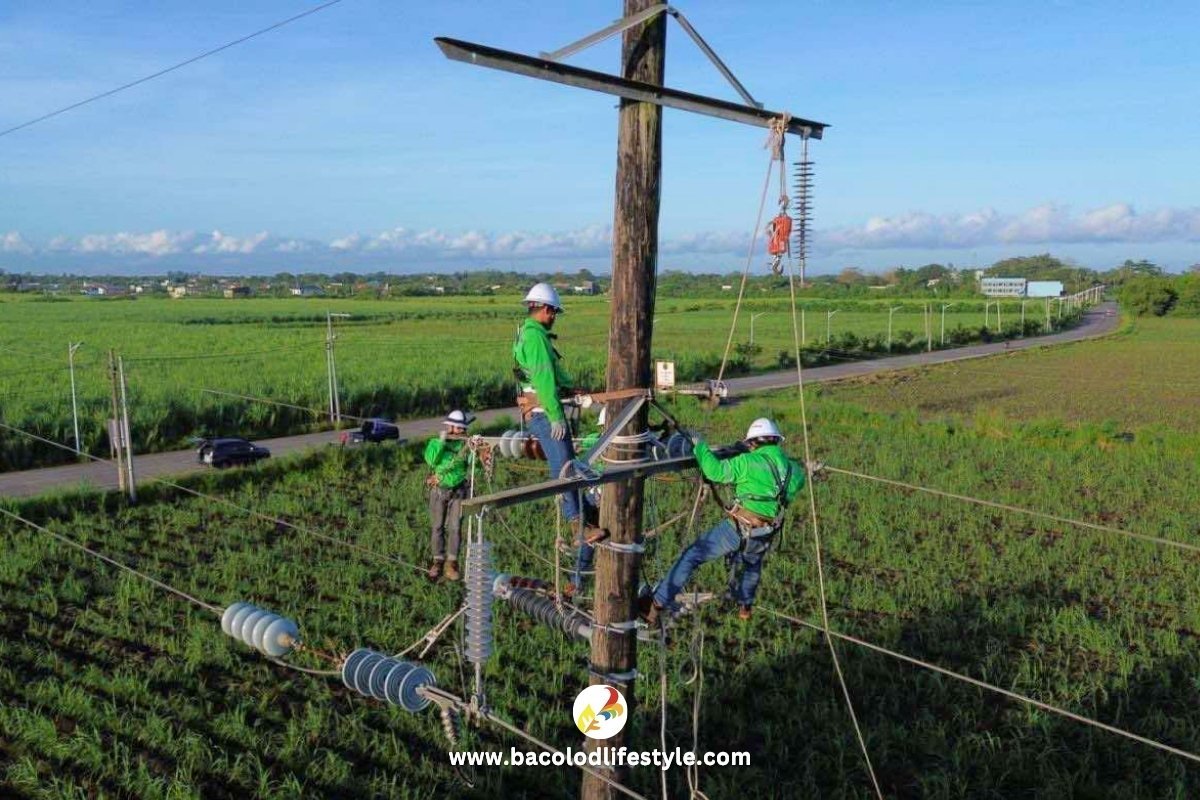 Negros Power Personnel working on the Bacolod-Silay 69kV Line