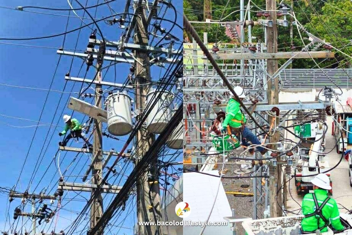 Negros Power Linemen working during the NGCP Power Interruption