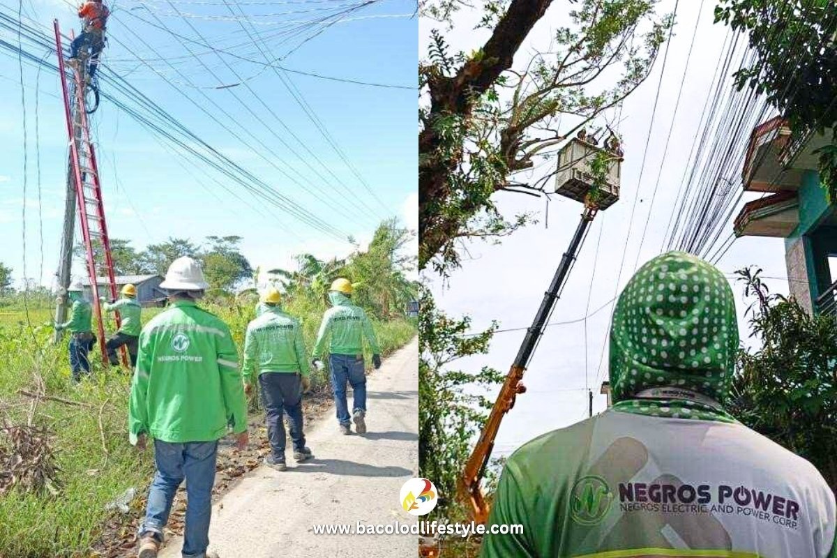 Negros Power linemen restoring power in the affected areas